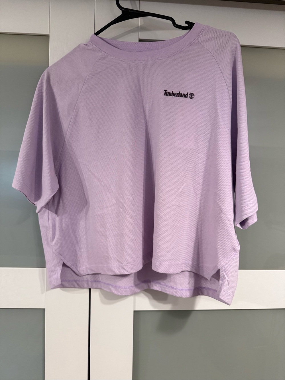 Timberland Lavender Lilac Purple Relaxed Short Sleeve Cropped Tee